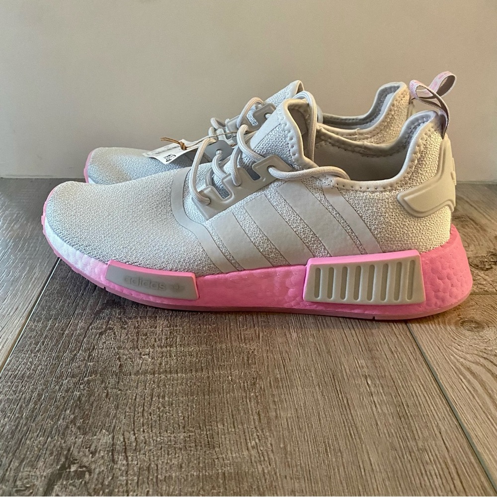 New Adidas Originals Womens NMD_R1 W Sneakers Grey Pink White Size 9 - Picture 3 of 8